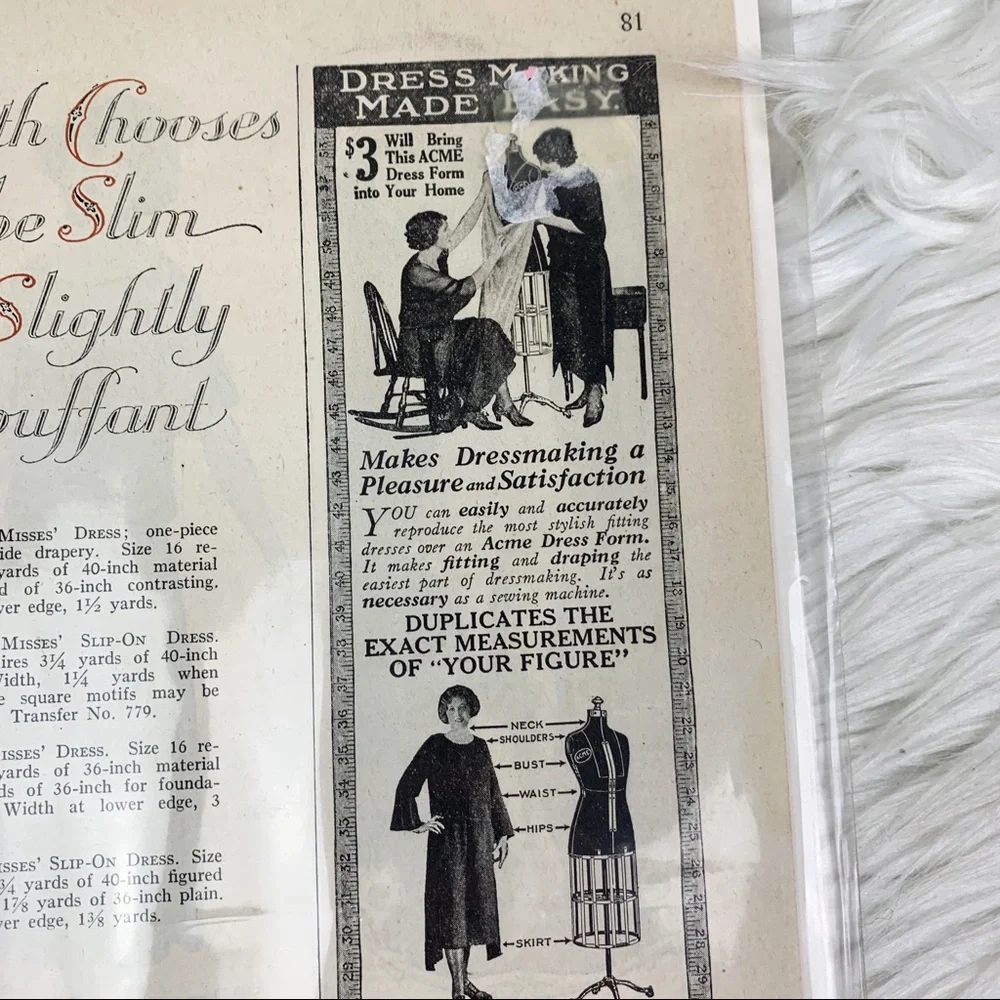 LOWEST PRICE Vintage McCall's 1923 Newspaper Sewing Dress Pages - Picture 14 of 16